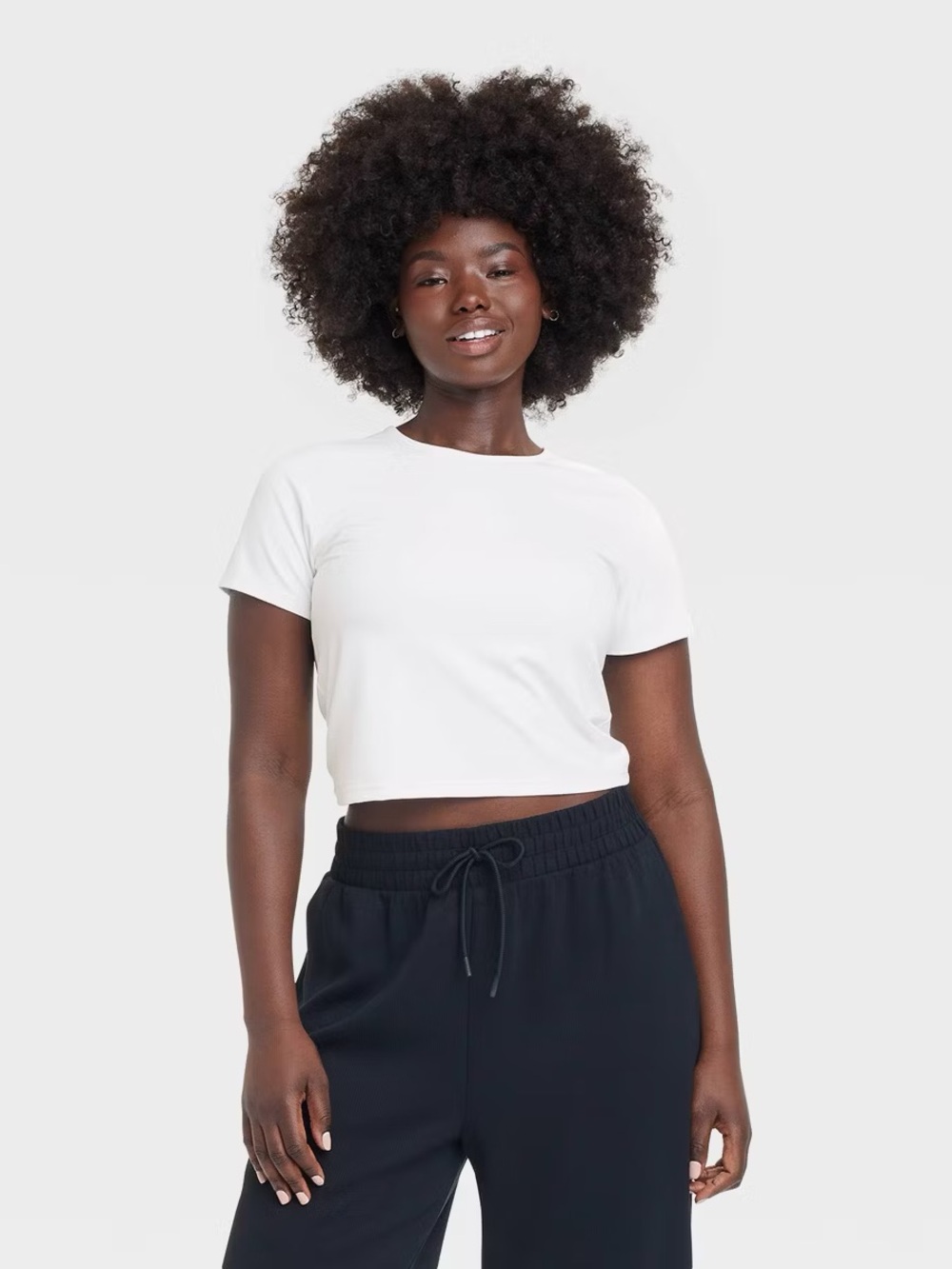 all in motion White and black Cropped Tee